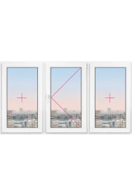 Трехстворчатое окно Rehau Delight Design 1680x1680 - фото - 1