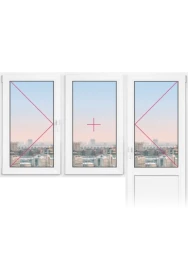 Балконный блок Rehau Delight Decor 2170x2150 - фото - 1