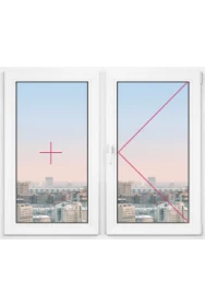 Двухстворчатое окно Rehau Thermo 1100x1100 - фото - 1